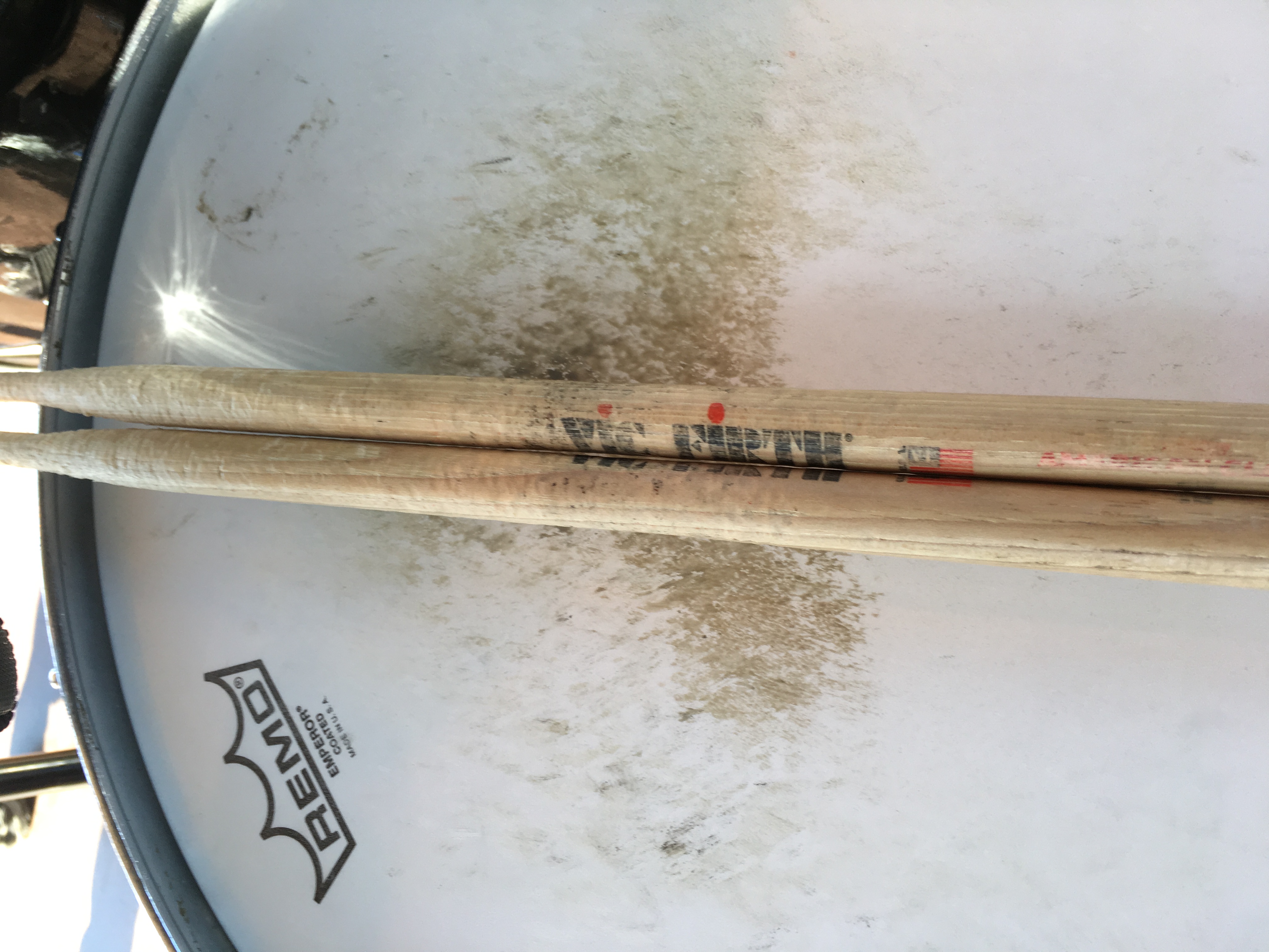 sticks on drum